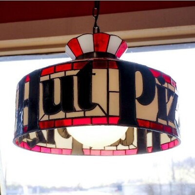 #ad #ad Pizza Hut Lamp Full Size Tiffany Style Ceiling Light with Chain NEW IN BOX $599.00