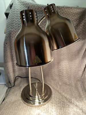 #ad Double Head Tabletop Food Heating Lamp Buffet Food Warmer Light with 2 Bulbs $99.00