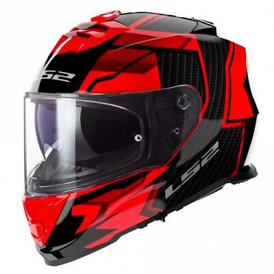 #ad #ad LS2 Helmet FF800 Storm 2 Tracker 2206 Gloss Black Red GBP 149.99