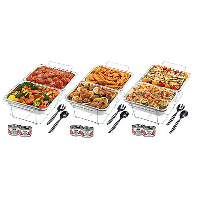 #ad #ad Party Pack Disposable Aluminum Chafing Dish Buffet Set Silver 3 Pack 24 To... $88.04