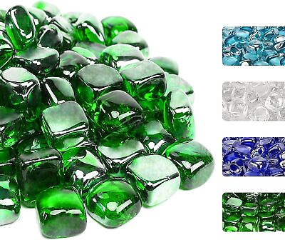#ad Fire Glass Cubes for Fire Pit Tempered Glass Rocks DIY Fireplace Fire Tables $35.09
