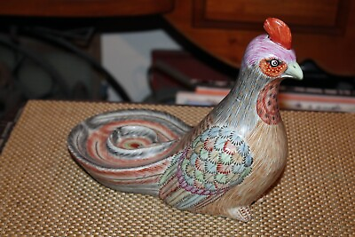 Chinese Asian Porcelain Pottery Pheasant Bird Candle Holder #2 Colorful $79.99