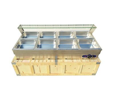 #ad 110V 8*1* 2 Size*4quot; Deep Commercial Food Warmer with Glass Sneeze Guard $726.75