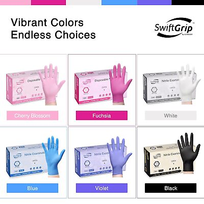 #ad 50 100 pcs Disposable Nitrile 3 mil Latex Free Medical Cleaning Food Safe Gloves $69.99