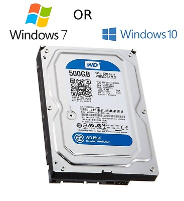#ad HDD 3.5quot; SATA Hard Drive with Windows 7 Win 10 Installed Legacy $34.19