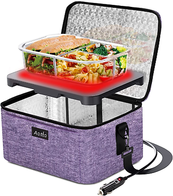 #ad Portable Oven Car Food Warmer 12V 24V 2 In 1 Mini Personal Electric Heated Lun $47.99