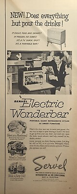 #ad #ad Servel Electric Wonderbar Portable Silent Refrigerated Bar Vintage Print Ad 1953 $12.77