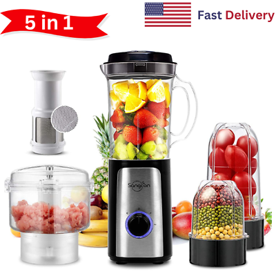 5 in 1 Blender amp; Food Processor Combo for Kitchen Small Electric Food Chopper $75.13