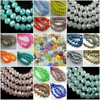 Wholesale Crystal Faceted Rondelle Glass Spacer Loose Beads DIY Jewelry Making C $1.39