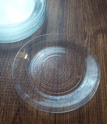 #ad Salad Plate Clear Glass 7 1 4quot; Set of 8 $35.00