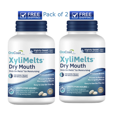 OraCoat XyliMelts for dry mouth Mint Free 80 ct Box 2 Packs $34.99