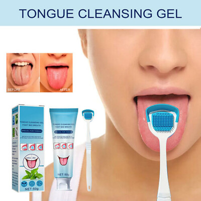 #ad Tongue Tounge Cleaner Scraper Dental Hygiene Oral Mouth Tongue Cleansing Gel $6.04