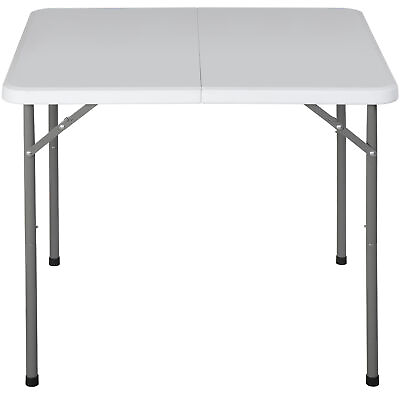 #ad 3 Foot Square Folding Card Table Indoor Outdoor Plastic Table w Carrying Handle $50.58