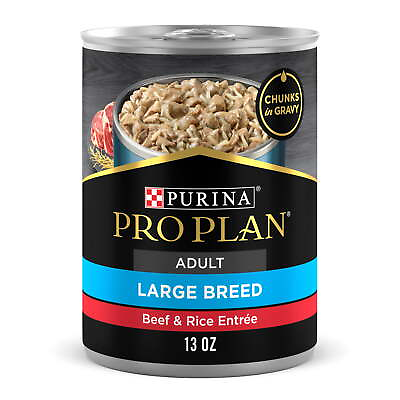 #ad Purina Pro Plan Chunks in Gravy Wet Dog Food for Adult Dogs Beef Rice 13oz Cans $33.54