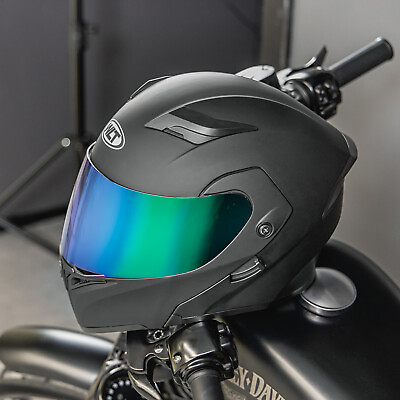 #ad Color Lens Full Face Dual Visor Flip Up Moto Helmet Modular Motorcycle Helmet $58.99