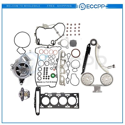 #ad Timing Chain Cover Gasket Kit Water Pump Thermostat For 07 08 Chevrolet Malibu $108.09