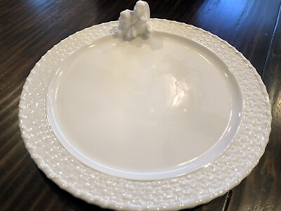 #ad Pottery Barn Bunny Basket Platter Serving Plate Rabbit Tabletop Easter New $59.95