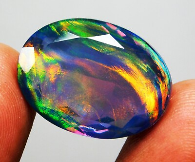 Certified 20.40 Ct Natural Doublet Aurora Opal Oval Cut Loose Gemstone $25.99