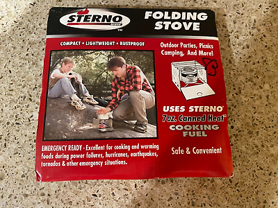 Sterno Single Burner Folding Stove with Box Item #30010 Camping Picnics Parties $8.94