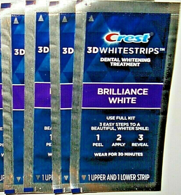 #ad #ad Crest 3D BRILLIANCE WHITE Whitestrips Teeth Dental Whitening Strips Kit 4 Pouch $15.99