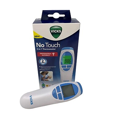 #ad Vicks No Touch 3 in 1 Thermometer Measures Forehead Food amp; Bath Temp 2 Seconds $21.99