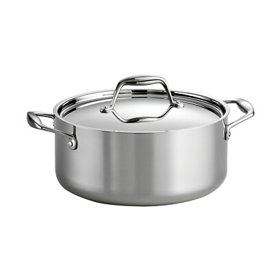 #ad Tramontina Gourmet 5 Qt Tri Ply Clad Stainless Steel Covered Dutch Oven NEW $71.95