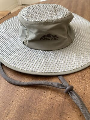 #ad Artic Hat Evaporative Cooling Hat Adjustable Strap Beige Unisex 15” Length Preow $12.00