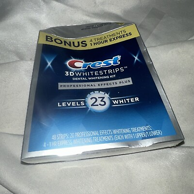 #ad CREST 3D White Professional Effects PLUS Levels 23 Whiter 48 Strips Exp 2025 $32.99