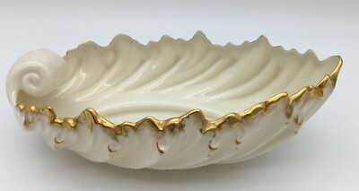 Vintage Lenox Oval 9quot; Dish Scroll Handle Oyster Shell Scallop Design $33.99