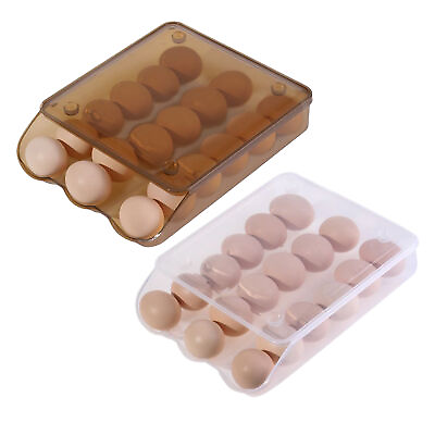 #ad Egg Holder Box Tray Storage Box for 18 Eggs Refrigerator Container Plastic Case $11.27