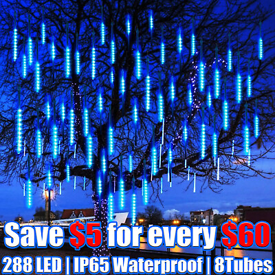 288 LED Solar Lights Meteor Shower Rain Tree String Light Outdoor Garden Party $14.95