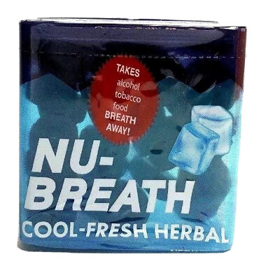 #ad Nu Breath Full Box of 12 Herbal Breath Fresheners Nubreath Mints New Packaging $44.99