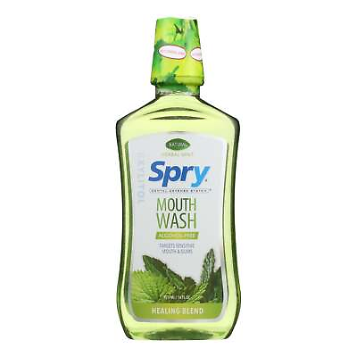 #ad Spry Mouth Wash Herbal Mint Af 1 Each 16 Oz $8.78