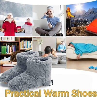 #ad Electric Boots Slippers USB Heating Shoes Plush Foot Warmer Winter Heating Boot $13.50
