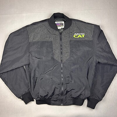 #ad Vintage Arctic Cat Full Zip Jacket Large Black Thinsulate Outdoors Snowmobile $26.95