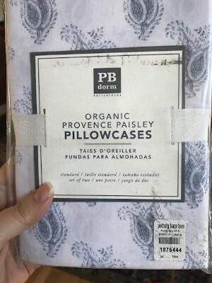 #ad Pottery Barn Paisley Standard Pillowcase Set 2 Dusty Blue Lavender Floral More $24.50