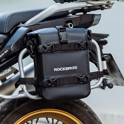 #ad ROCKBROS Motorcycle Guard Bar Bag Waterproof Side Luggage Travel Bag Riding Bag $99.99