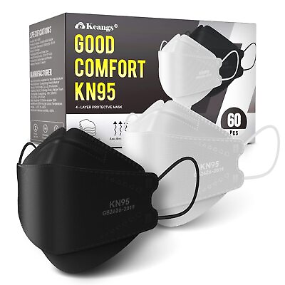 #ad Keangs KN95 Face Masks 60 Pack Breathable Protective Disposable For for Adul... $29.32