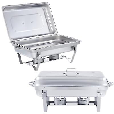 Chafer Chafing Dish Sets 9.5Q 2Pack Stainless Steel Catering Pans Fuel Holders $71.97