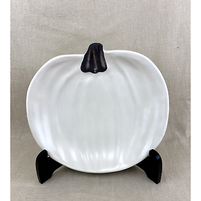 #ad Pottery Barn 9” Barbara Eigen Single Pumpkin Plate Halloween Thanksgiving Fall $11.89