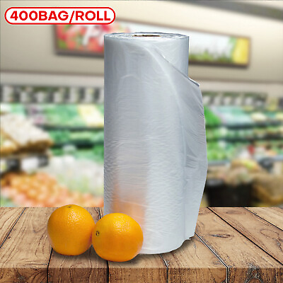 400 Bags Roll Plastic Clear Produce Bag on a Roll Durable Food Storage Saver Bag $13.98