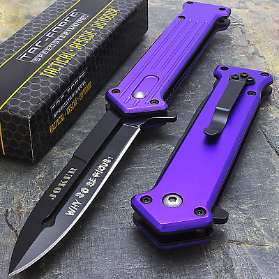 #ad #ad JOKER 7.5quot; TAC FORCE PURPLE SPRING ASSISTED TACTICAL FOLDING POCKET KNIFE Open $8.95
