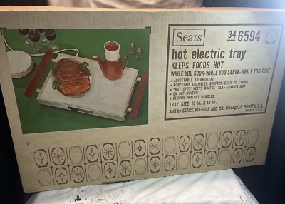 #ad Vintage Sears Kenmore Hot Electric Tray Keeps Food Hot 115V 220W Model 37765940 $39.99