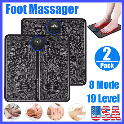 Portable Foot Massager Pad 19 Level Blood Circulation Electric Muscle Stimulator $10.95
