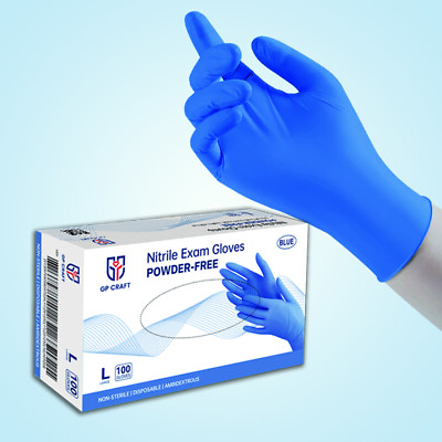 #ad #ad GP Craft Blue Nitrile Gloves 3.5Mil Powder Latex Free Disposable 100pcs $7.99