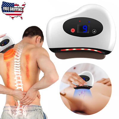 Electric Massager Stone Heating 9 Level Vibration Scraping Fat Burning Neck Face $8.99