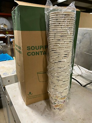 #ad #ad Box of 300 White Stackable Hot Food Paper Soup Cups Containers Large $52.00