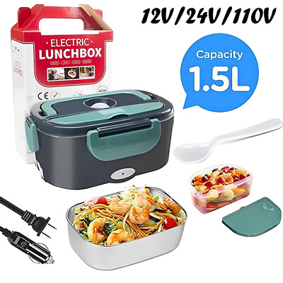 Electric Lunch Box 1.5L Food Warmer Box Container Portable Heating Steamer Bento $36.99