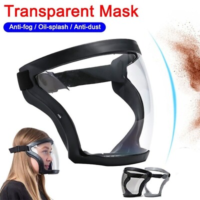 Full Face Super Protective Mask Anti fog Shield Safety Transparent Head Cover $11.99