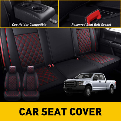 #ad #ad PU Leather Car Seat Covers Full For Set Ford F 150 Crew Cab 2009 2021 Waterproof $126.34